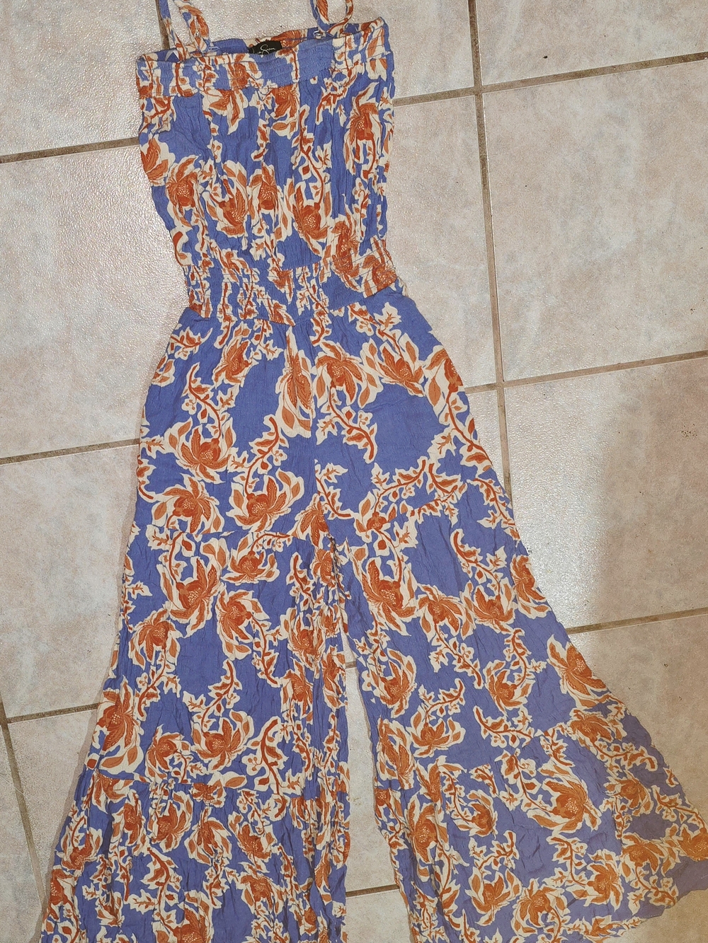Jessica Simpson Periwinkle Wide-Leg Floral Jumpsuit
